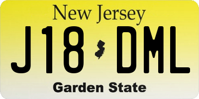 NJ license plate J18DML