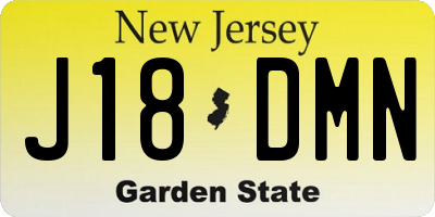 NJ license plate J18DMN