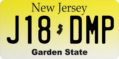 NJ license plate J18DMP