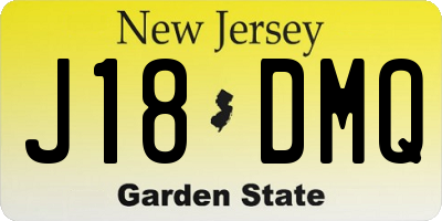 NJ license plate J18DMQ