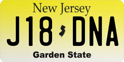 NJ license plate J18DNA