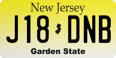 NJ license plate J18DNB