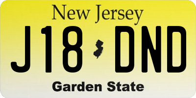 NJ license plate J18DND