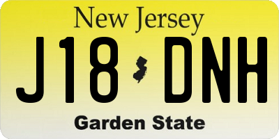 NJ license plate J18DNH