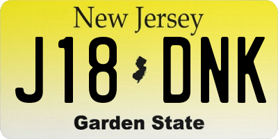 NJ license plate J18DNK