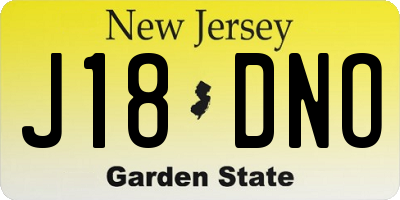 NJ license plate J18DNO