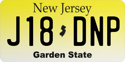 NJ license plate J18DNP