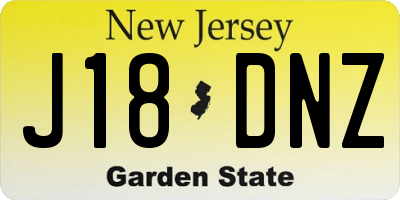 NJ license plate J18DNZ