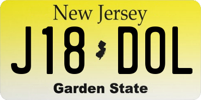 NJ license plate J18DOL