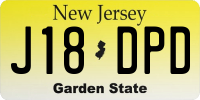 NJ license plate J18DPD
