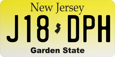 NJ license plate J18DPH