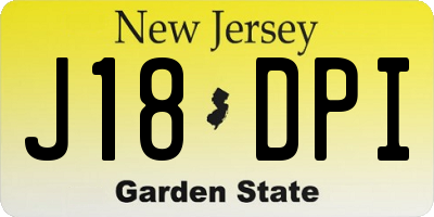 NJ license plate J18DPI