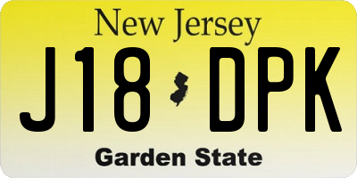 NJ license plate J18DPK