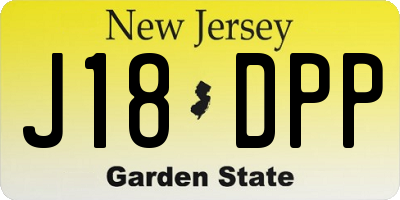 NJ license plate J18DPP