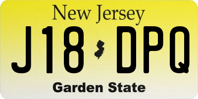 NJ license plate J18DPQ
