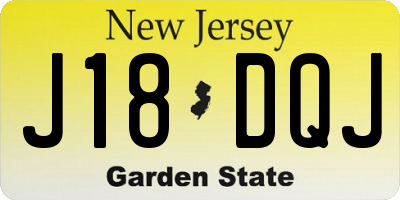 NJ license plate J18DQJ