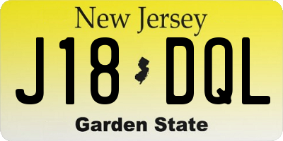 NJ license plate J18DQL
