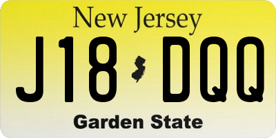 NJ license plate J18DQQ