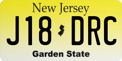 NJ license plate J18DRC
