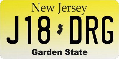 NJ license plate J18DRG
