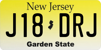 NJ license plate J18DRJ