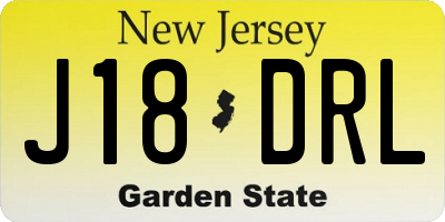 NJ license plate J18DRL
