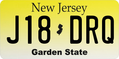 NJ license plate J18DRQ