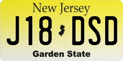 NJ license plate J18DSD