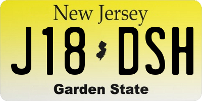 NJ license plate J18DSH