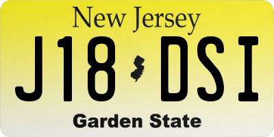 NJ license plate J18DSI