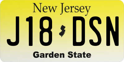 NJ license plate J18DSN