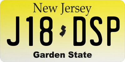 NJ license plate J18DSP