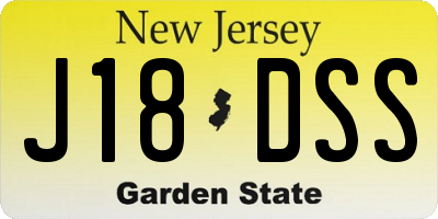NJ license plate J18DSS