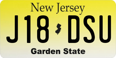 NJ license plate J18DSU