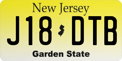 NJ license plate J18DTB