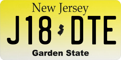 NJ license plate J18DTE