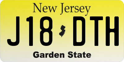 NJ license plate J18DTH