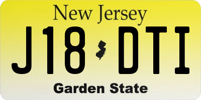 NJ license plate J18DTI