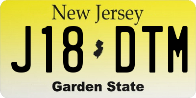 NJ license plate J18DTM