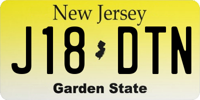 NJ license plate J18DTN