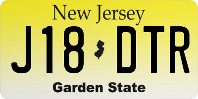 NJ license plate J18DTR
