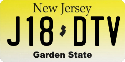 NJ license plate J18DTV