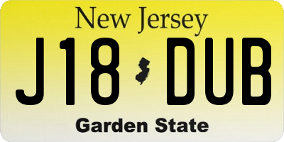 NJ license plate J18DUB