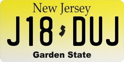 NJ license plate J18DUJ