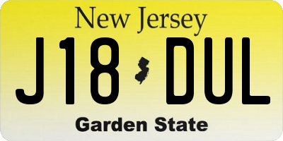 NJ license plate J18DUL