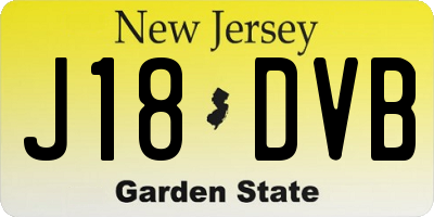 NJ license plate J18DVB