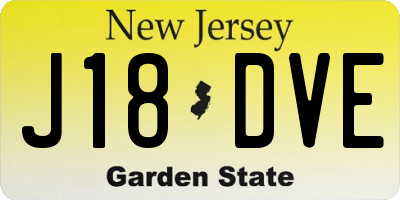 NJ license plate J18DVE