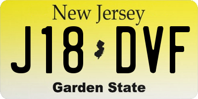 NJ license plate J18DVF