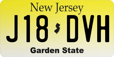 NJ license plate J18DVH