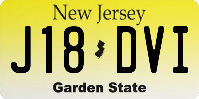 NJ license plate J18DVI